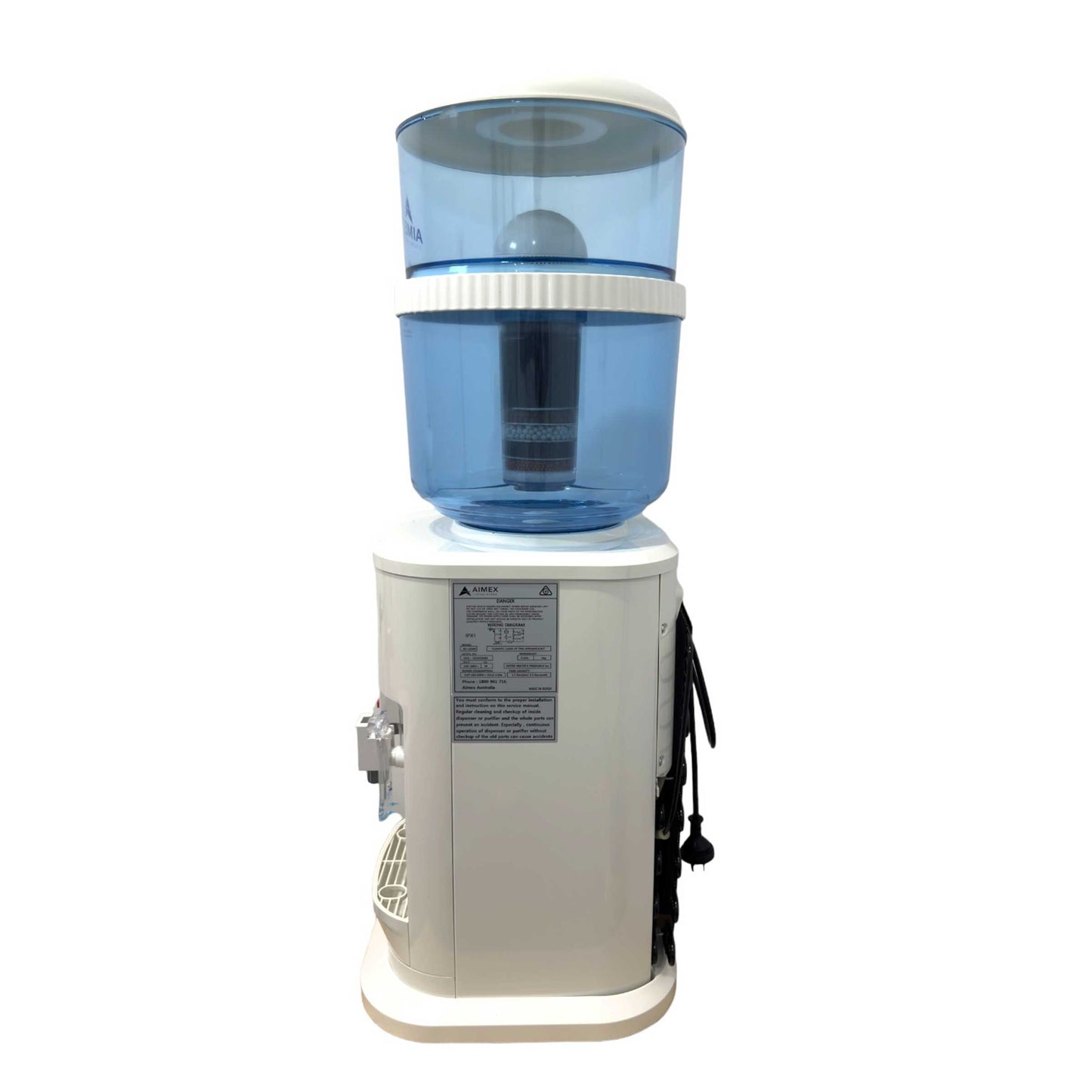 Aimex White Benchtop Hot and Cold-Water Dispenser with Filter Bottle