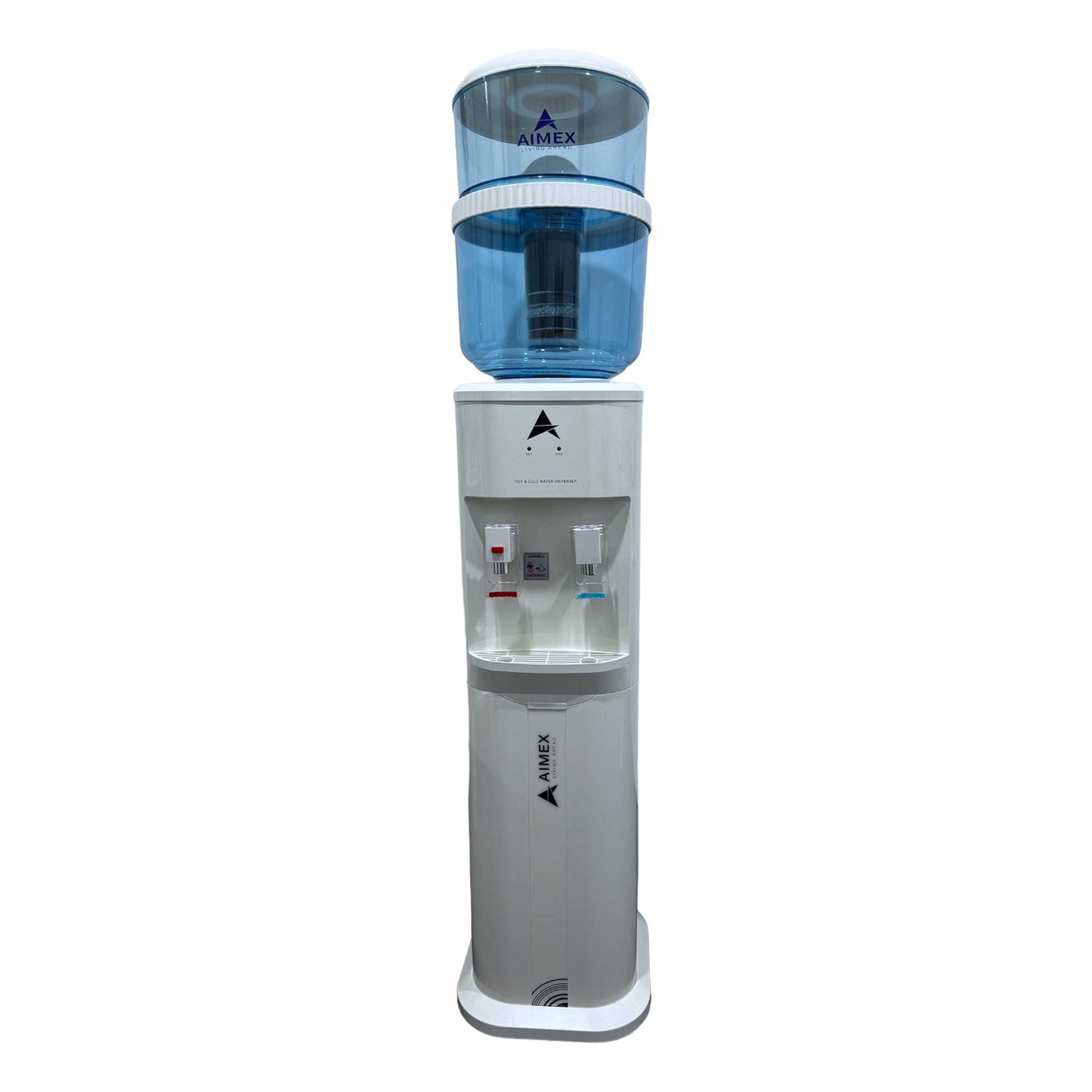 Aimex White Free Standing Hot and Cold Water Dispenser with Filter Bottle