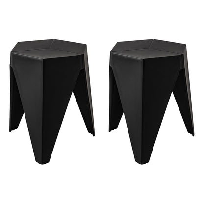 ArtissIn 2x Bar Stools Puzzle Plastic Foot Stool Black