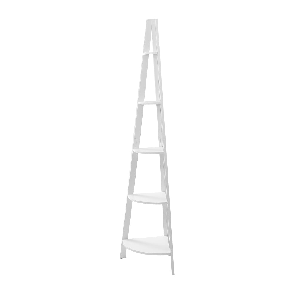 Artiss Bookshelf Corner Shelf 5 Tiers - CANE White