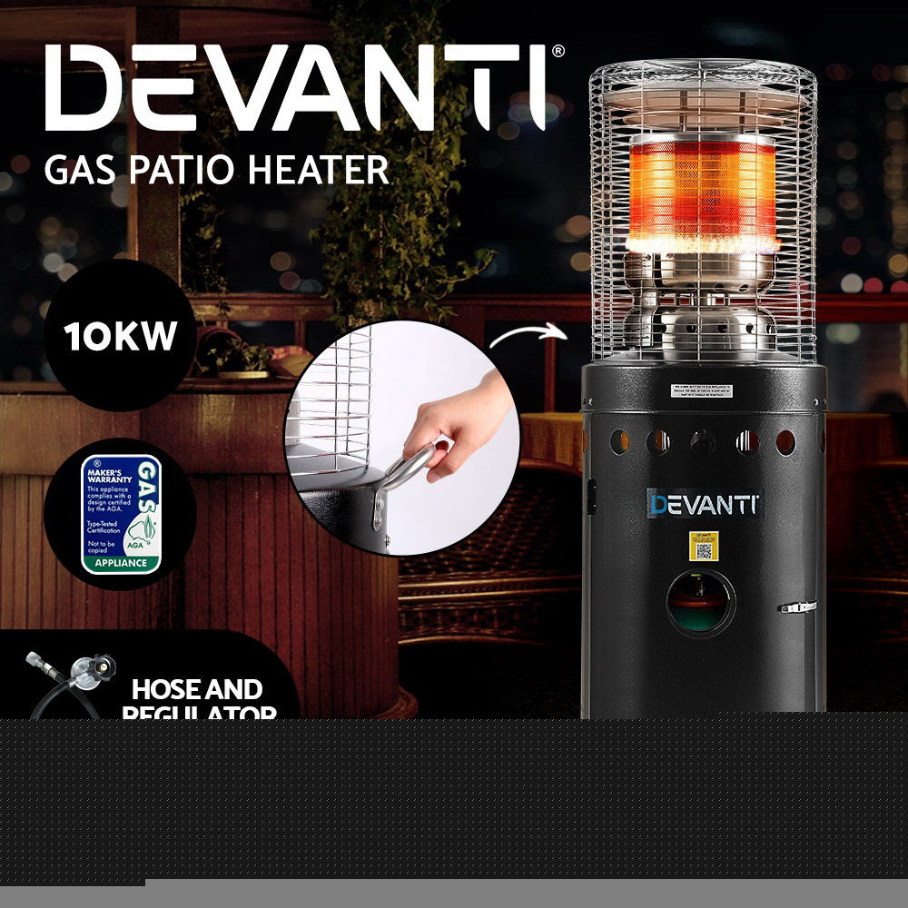 Devanti Outdoor Gas Patio Heater Black