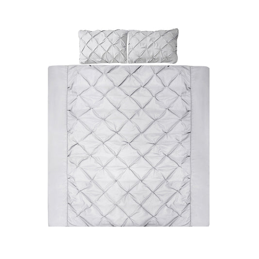 Giselle Bedding Quilt Cover Set Diamond Grey Super King