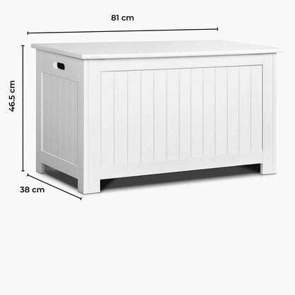 GOMINIMO Kids Toy Storage Box with Lid and Air Gap Handle (White)