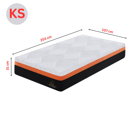 Heavenly King Single Size Memory Foam Medium-Firm Feel 31cm Mattress