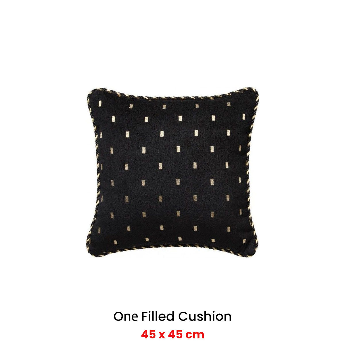 Davinci Massimo Black Square Filled Cushion 45 x 45cm