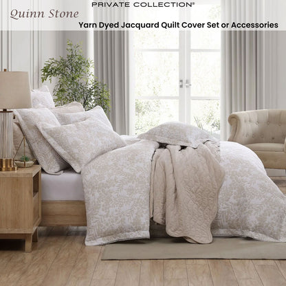 Quinn Stone Yarn Dyed Jacquard Quilt Cover Set King