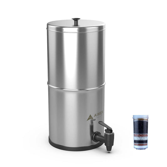 Aimex Water Stainless Steel Purifier System Fluoride Filter with Charcoal Block