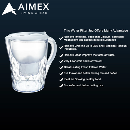 Aimex 3.5L Water Pitcher White With Filter