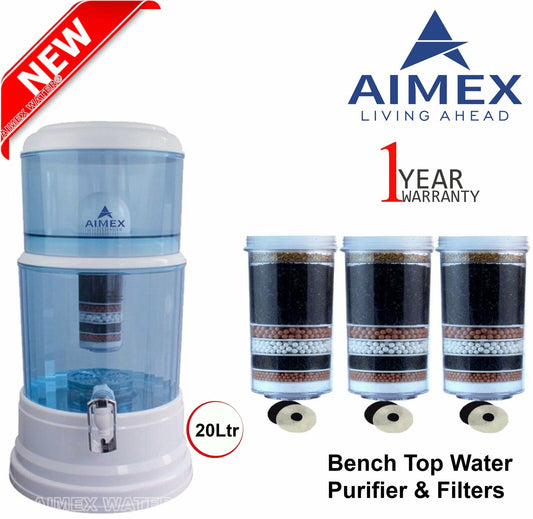 Aimex 20L Water Purifier with 3x Replacement 8 Stage Carbon Filters